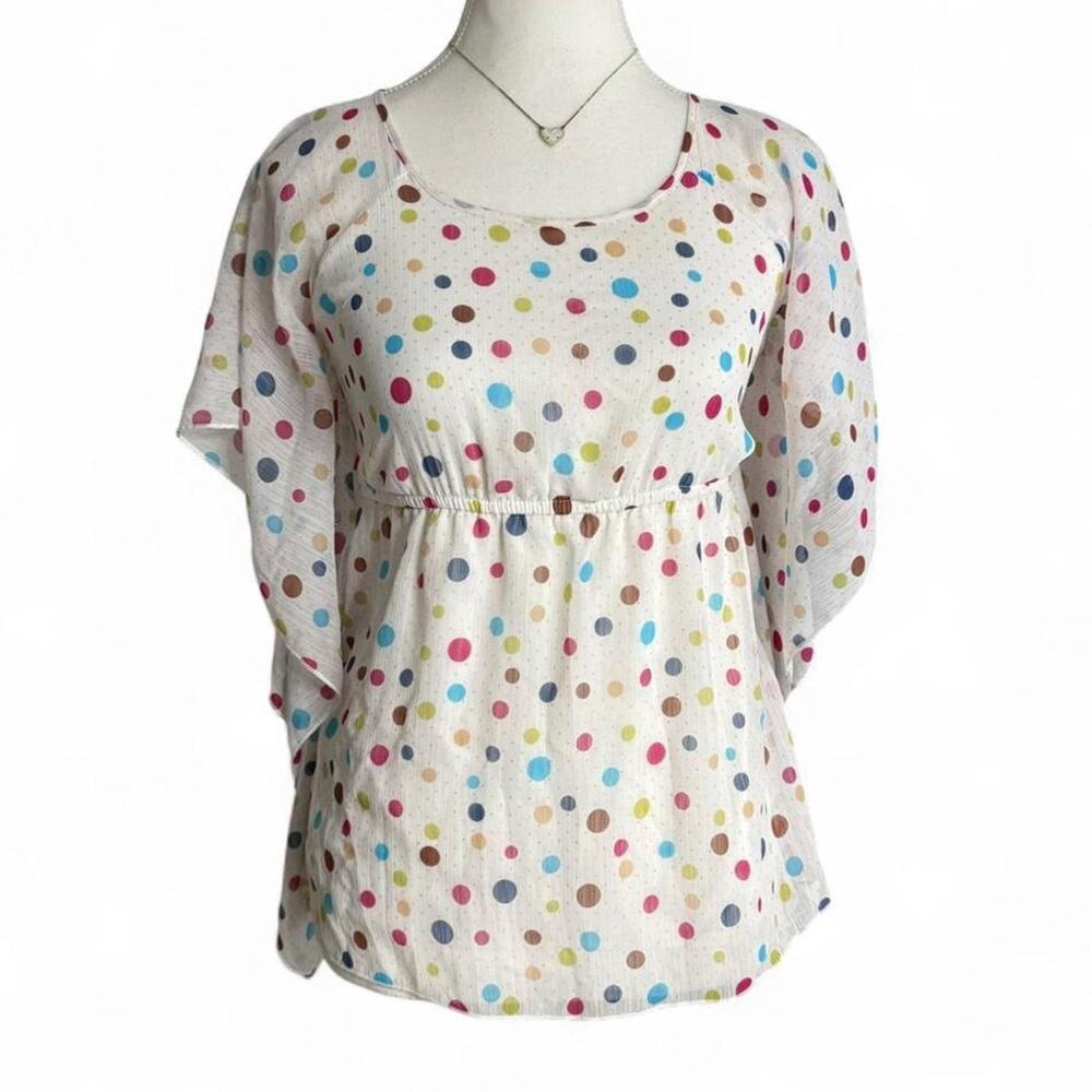 Tempted Girls Polka Dot Butterfly Y2K Early 2000s Whimsy Top Size Small